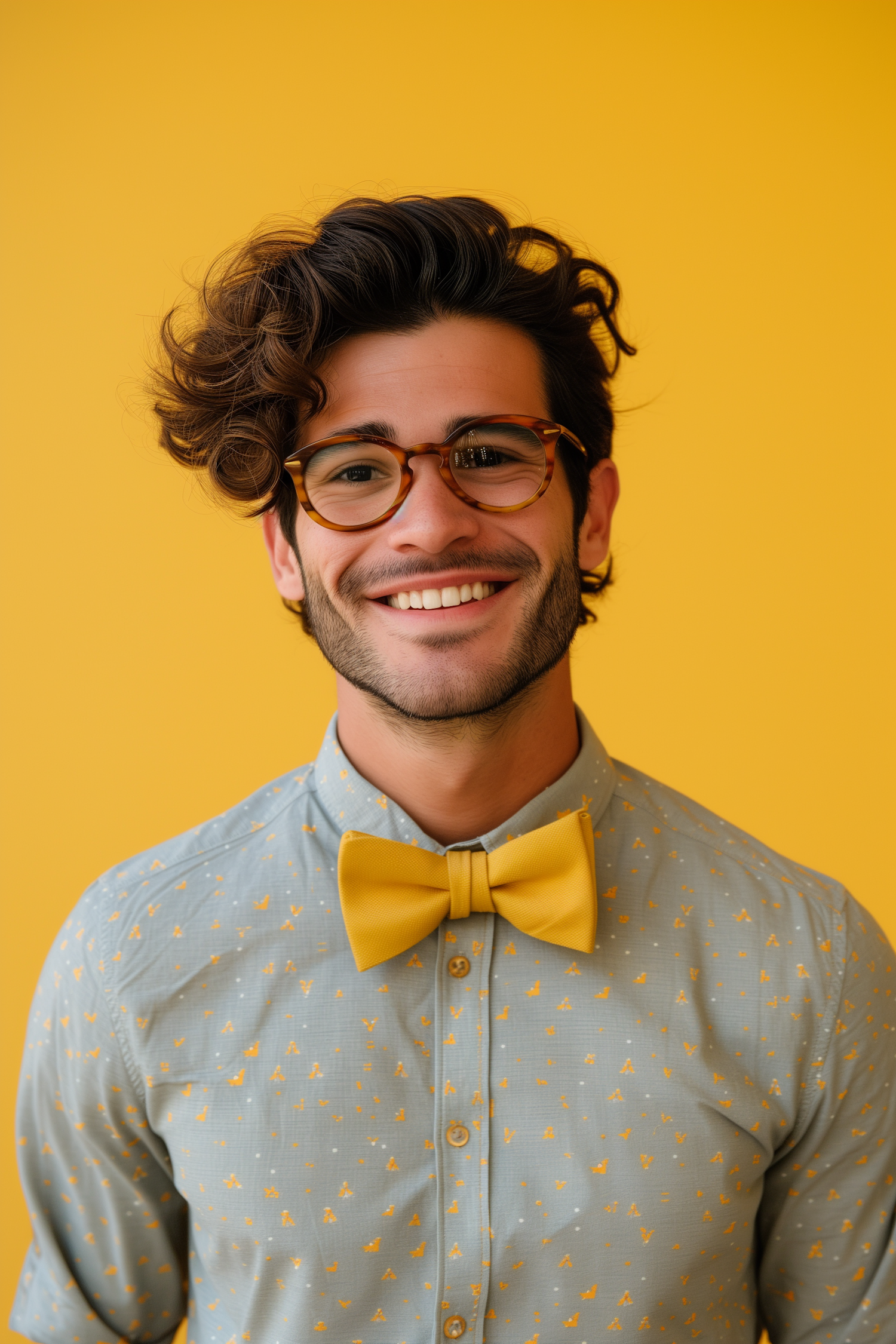 Cheerful Young Man with Vibrant Background