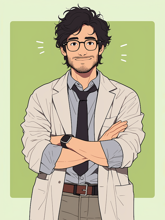 Confident Scientist Illustration