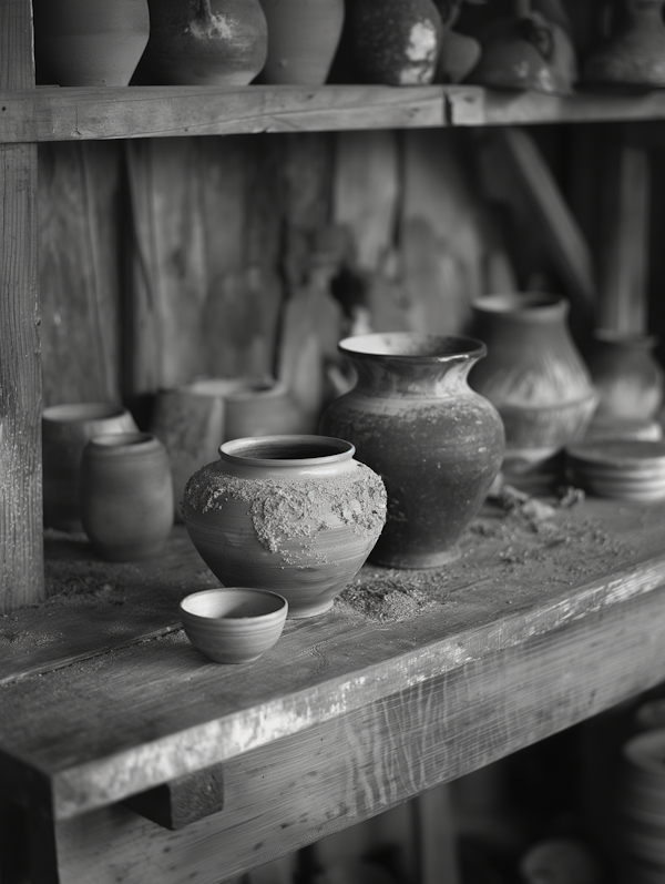 Artisan Pottery Collection in Black and White