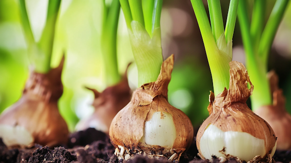 Onion Bulbs in Soil