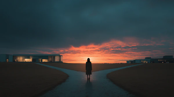 Contemplative Sunset Scene