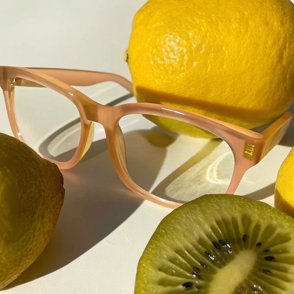 Pink Glasses with Fruit