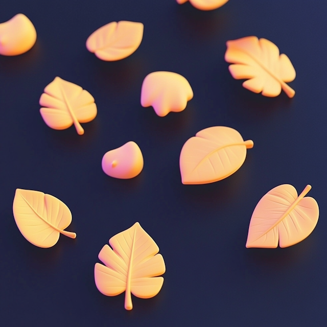 Artistic Leaves with Neon Glow