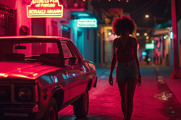 Neon Solitude Walk