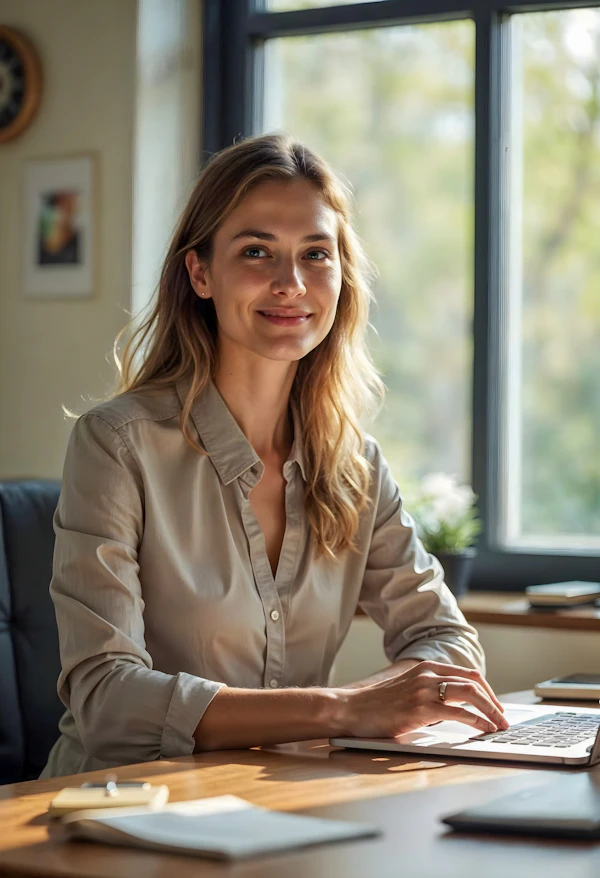 Woman Working at Desk