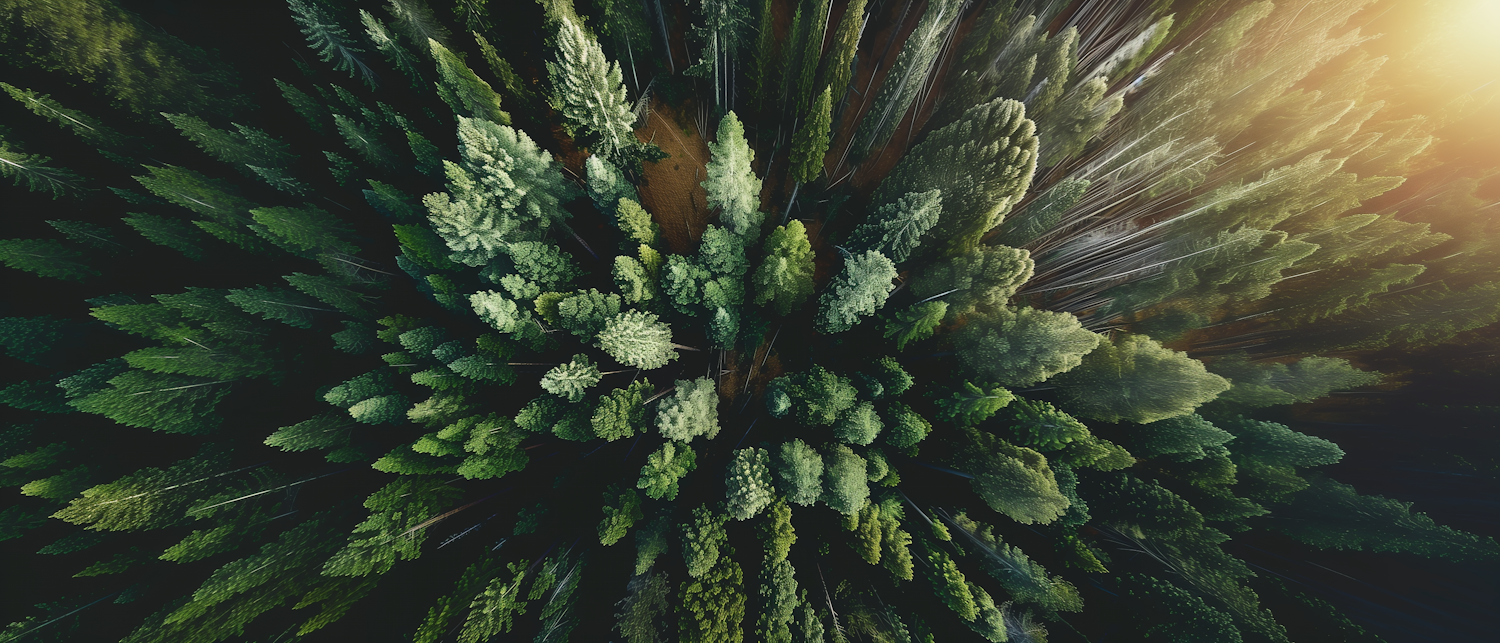 Aerial Forest Landscape