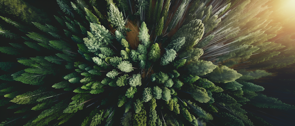 Aerial Forest Landscape