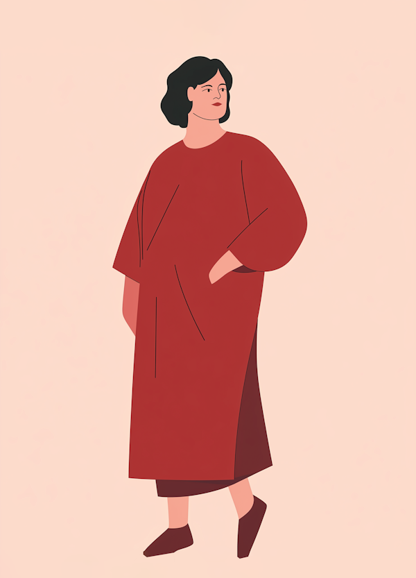 Stylized Illustration of Confident Woman