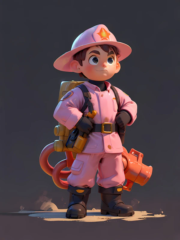 Stylized Firefighter 3D