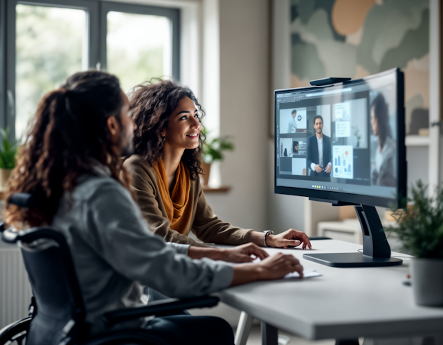 Video Conference in Modern Office