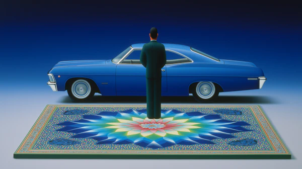 Man on Patterned Carpet