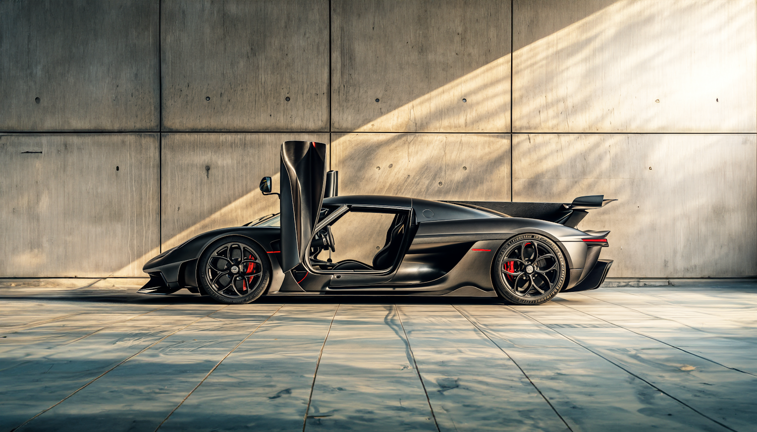 Modern Sports Car with Open Door