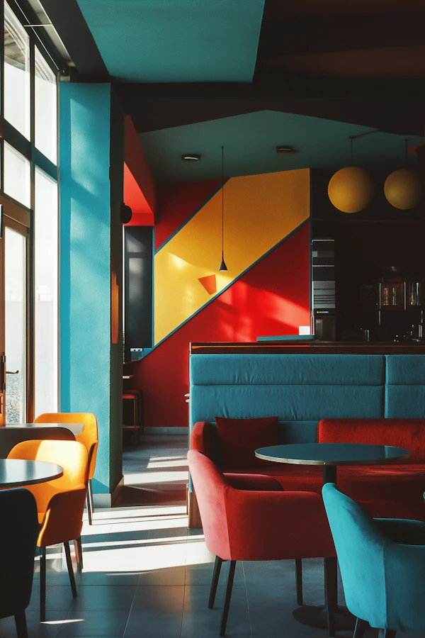 Vibrant Modern Café Interior