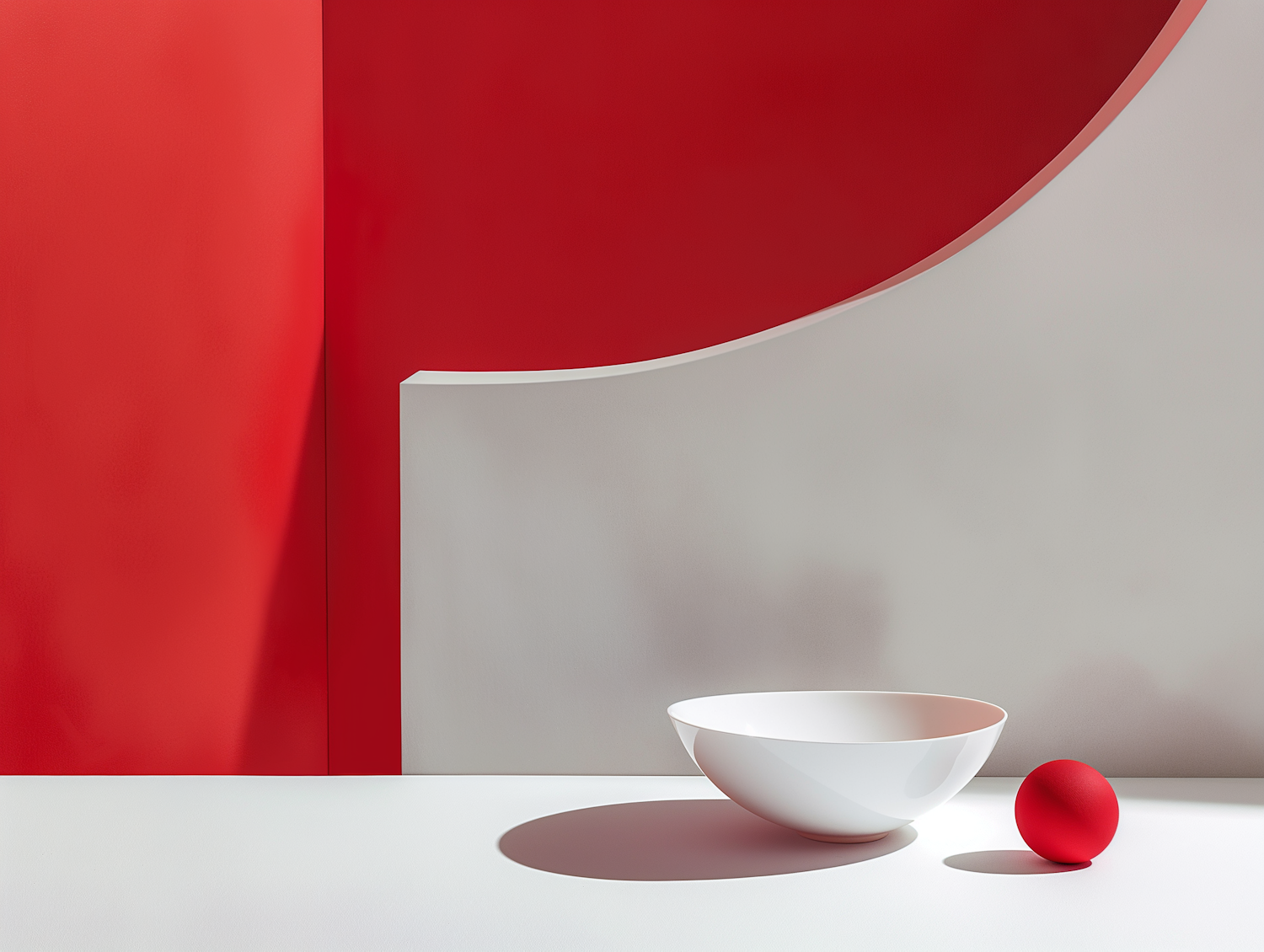 Minimalist Still Life with Red and White