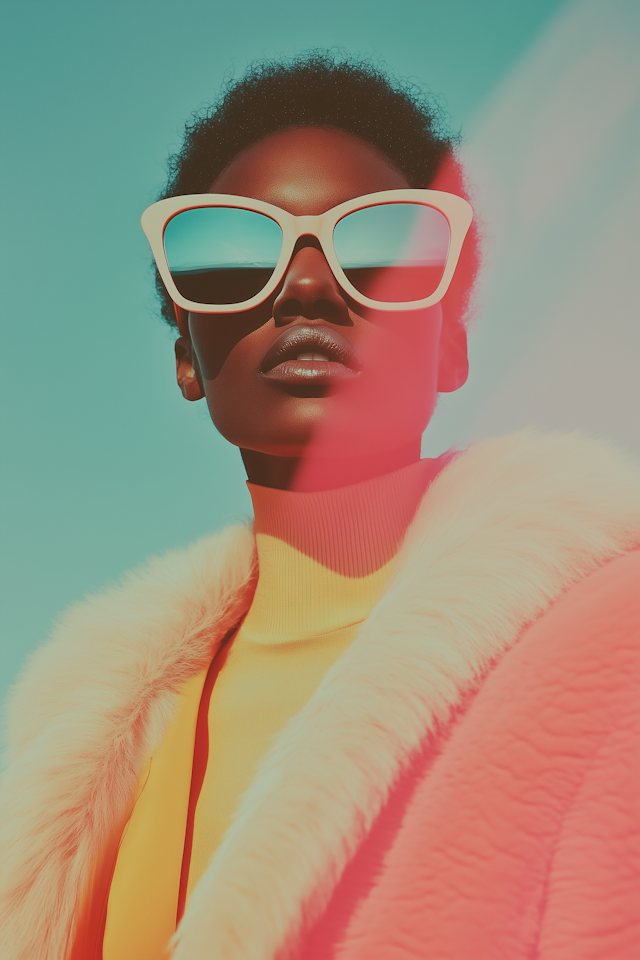 Stylish Portrait with Reflective Sunglasses