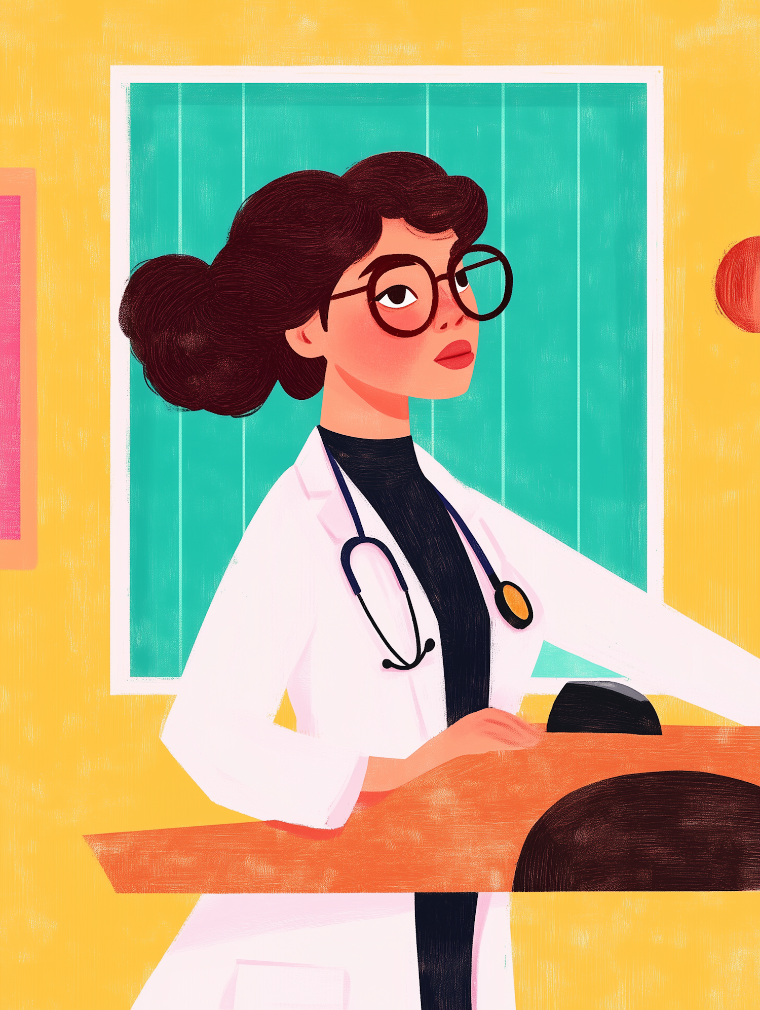 Animated Female Doctor in Professional Setting