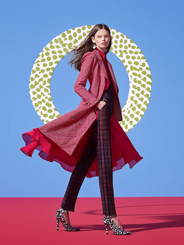 Stylish Woman in Vibrant Fashion