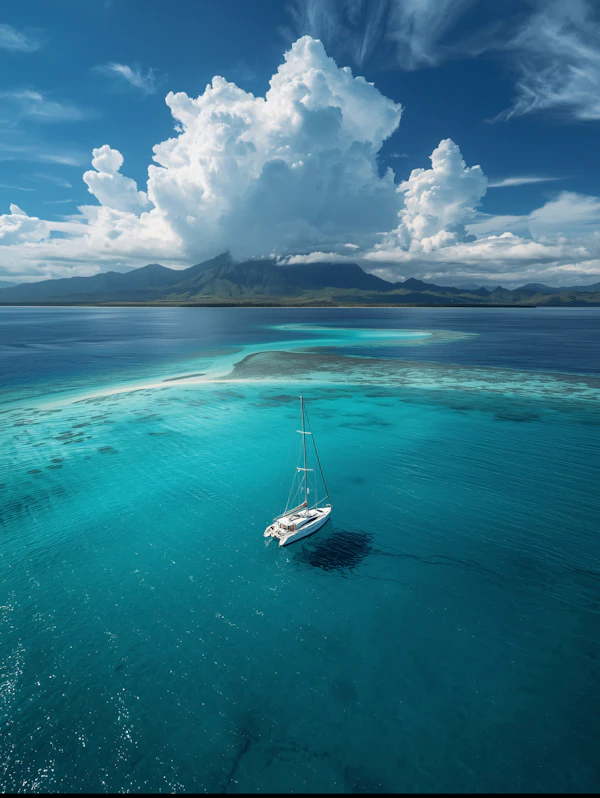 Sailboat on Turquoise Waters