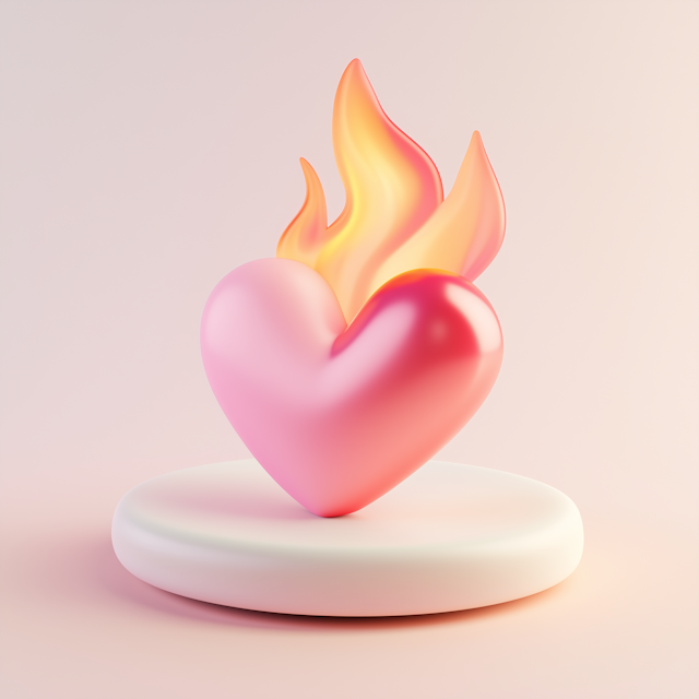 Flaming Heart Sculpture