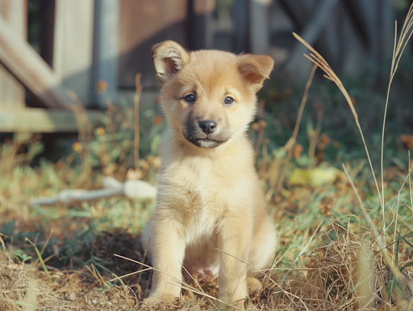 Curious Puppy in Natural Setting