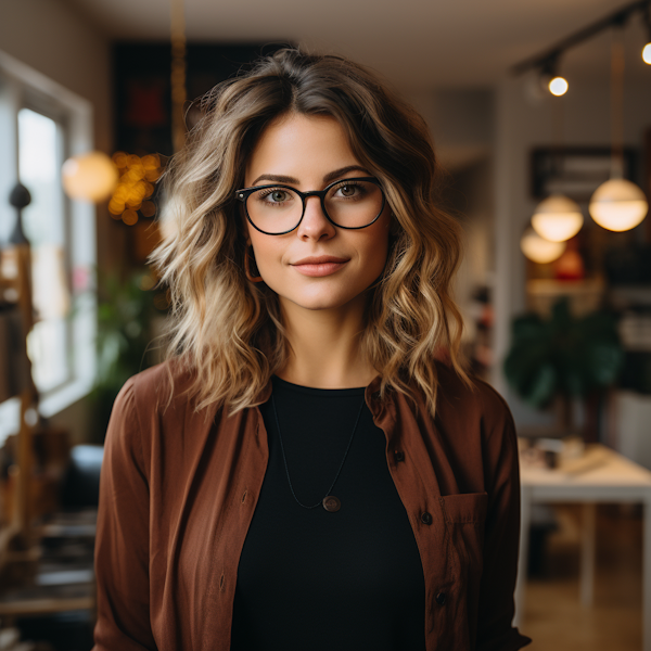 Casual Professional Blonde with Glasses