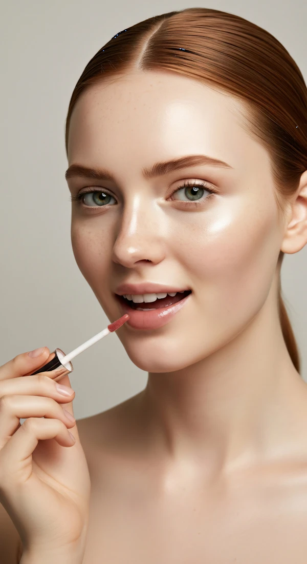 Applying Lip Gloss