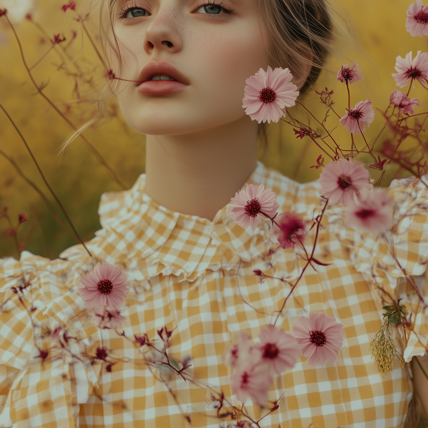 Serene Woman in Pastoral Setting