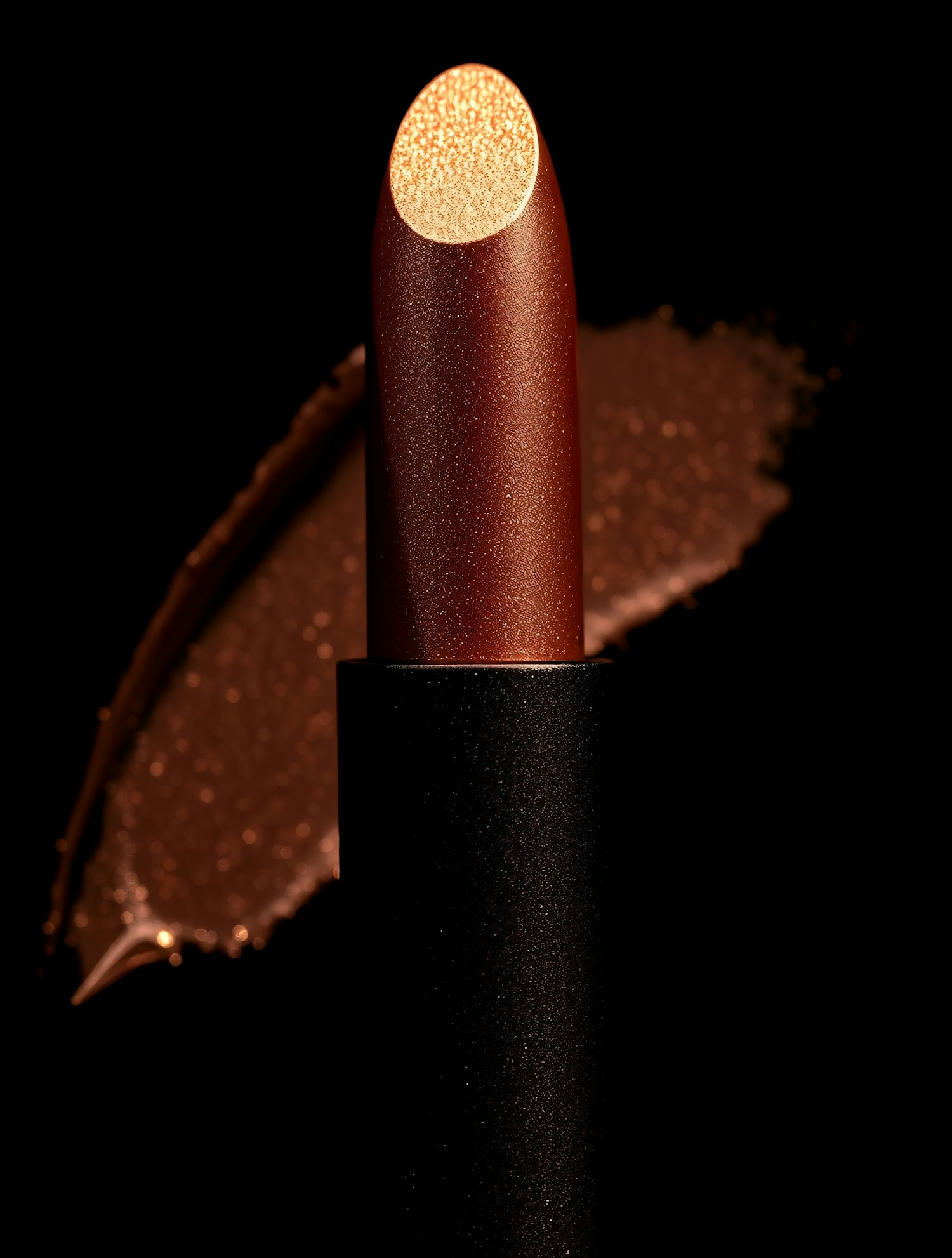 Luxurious Brown Lipstick Close-Up