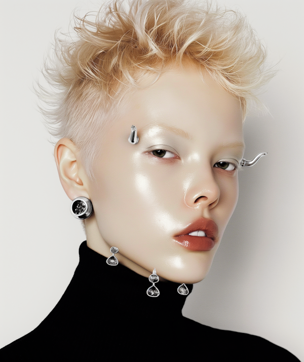 Avant-garde Portrait with Metallic Makeup