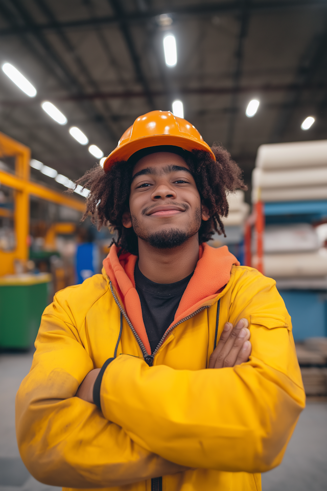 Confident Worker in Industrial Setting