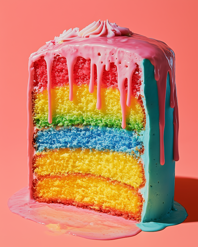 Vibrant Rainbow Cake