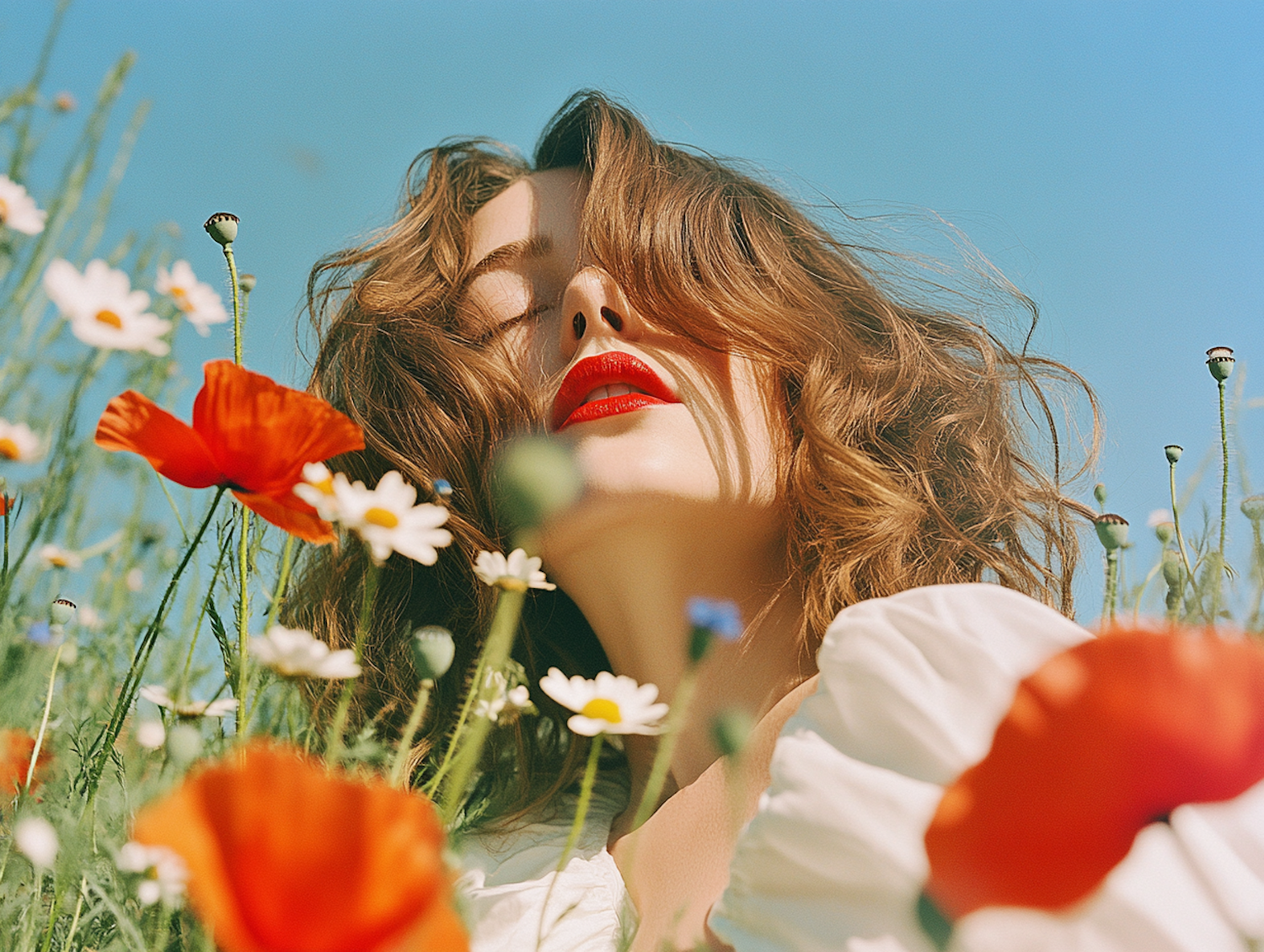 Woman in Flower Field