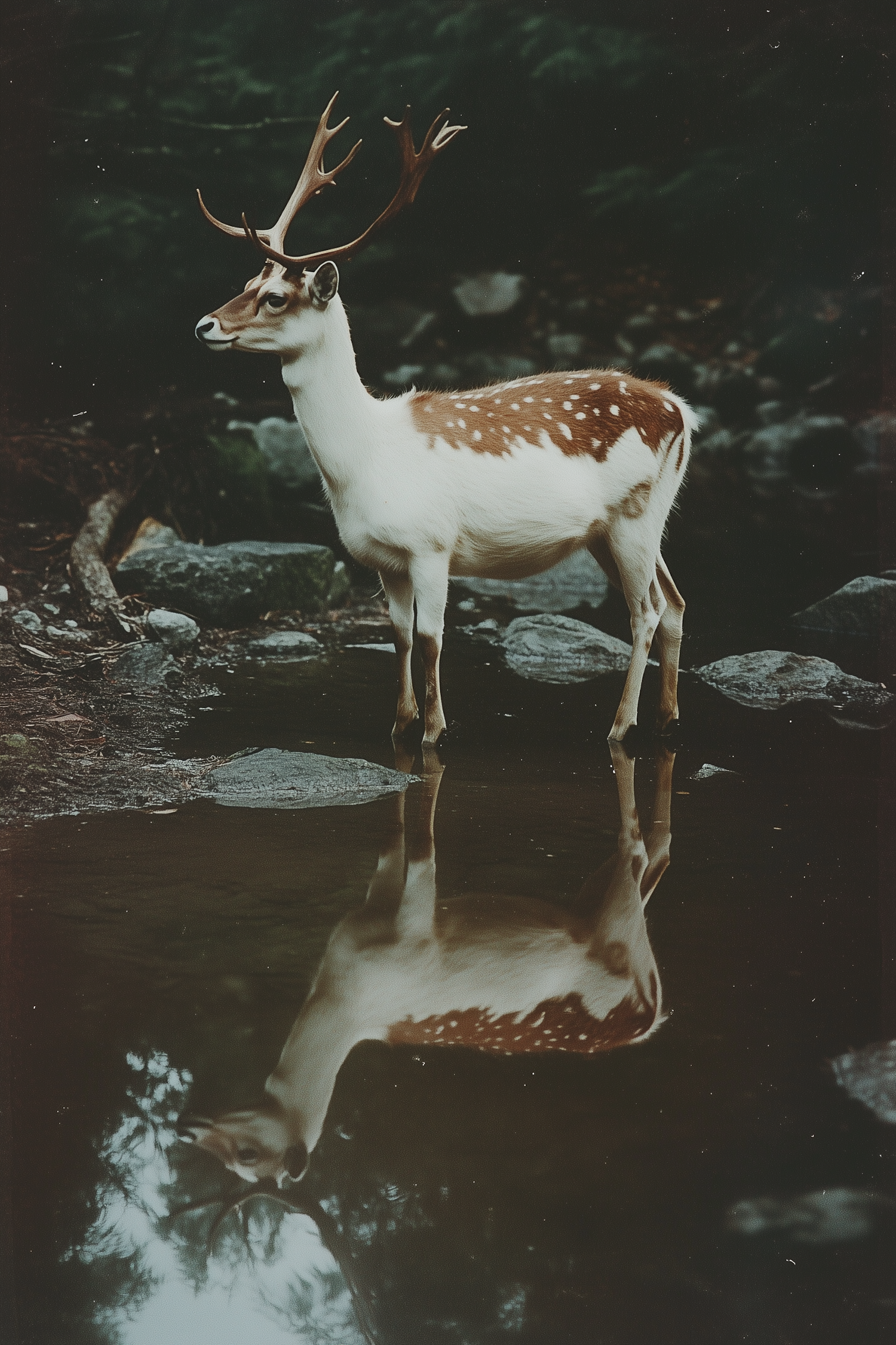 Deer in Water Reflection