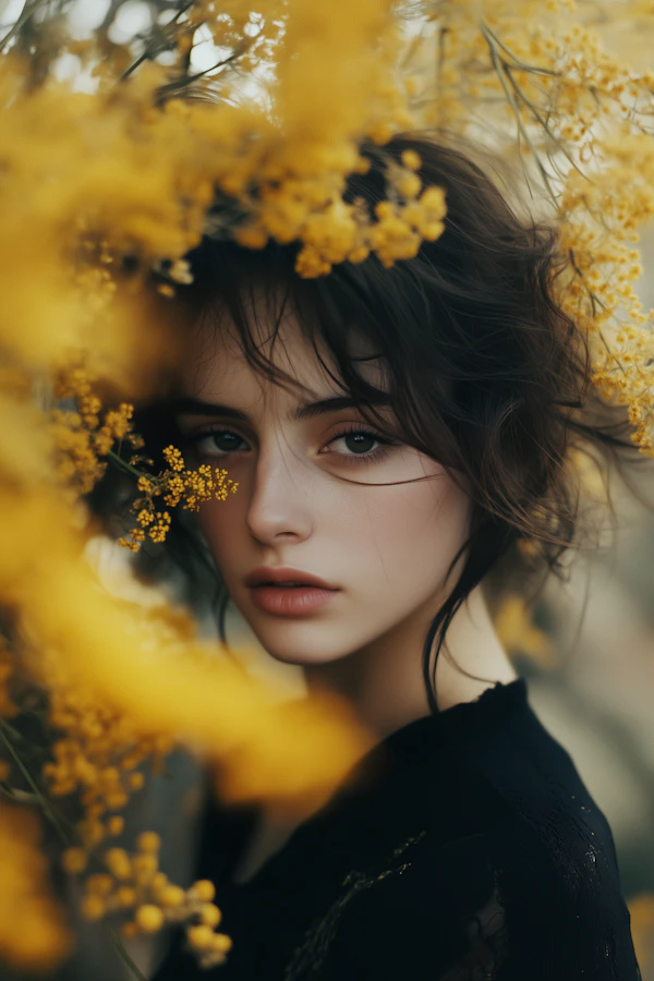 Woman in Yellow Flowers