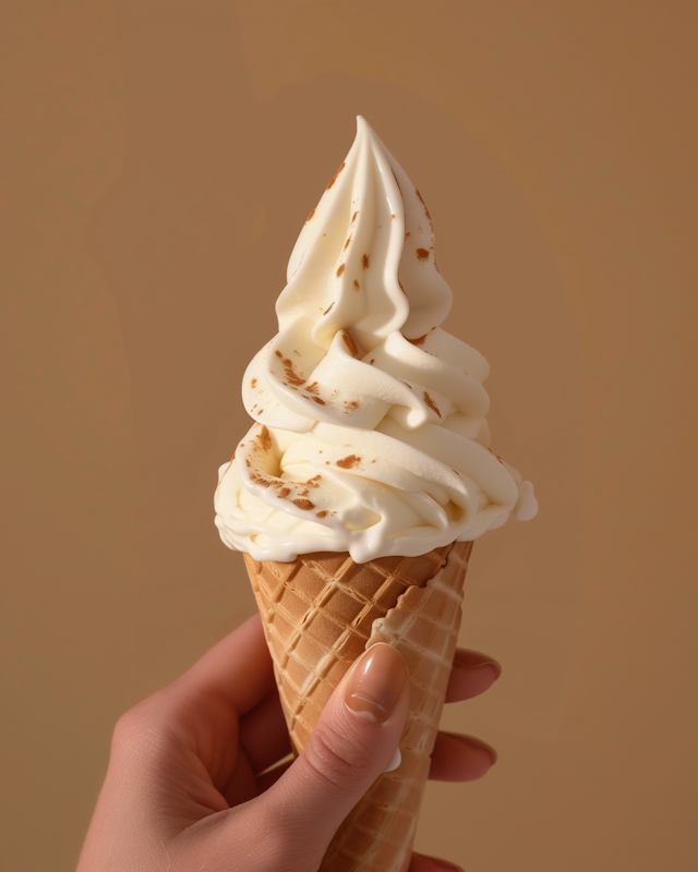 Close-up of Hand Holding Ice Cream Cone