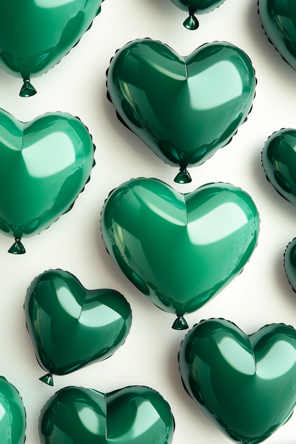 Green Heart Balloons