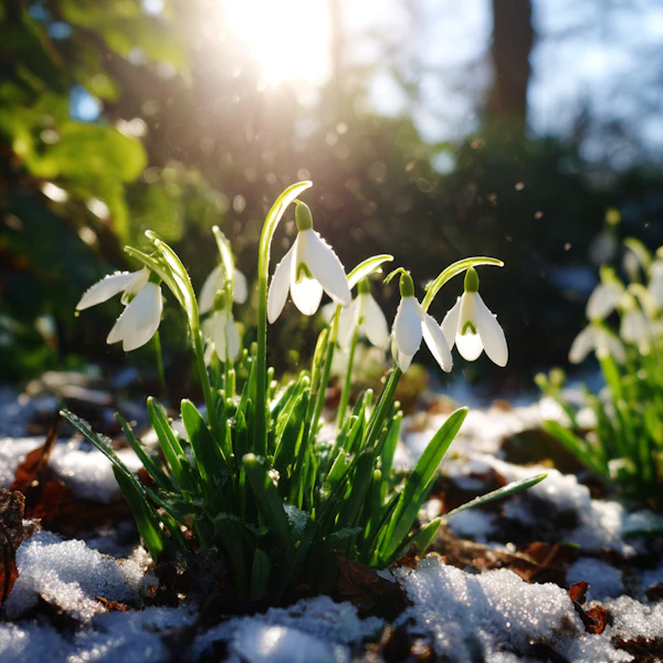 Snowdrops in Sunlight