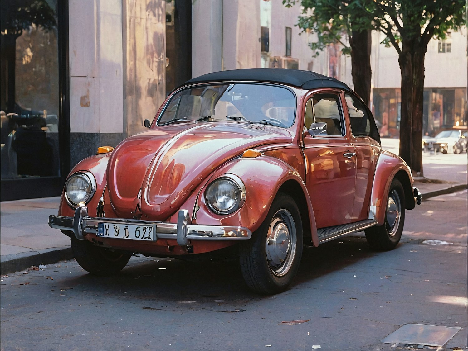 Classic Volkswagen Beetle on City Street