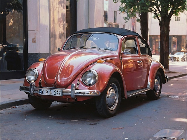 Classic Volkswagen Beetle on City Street