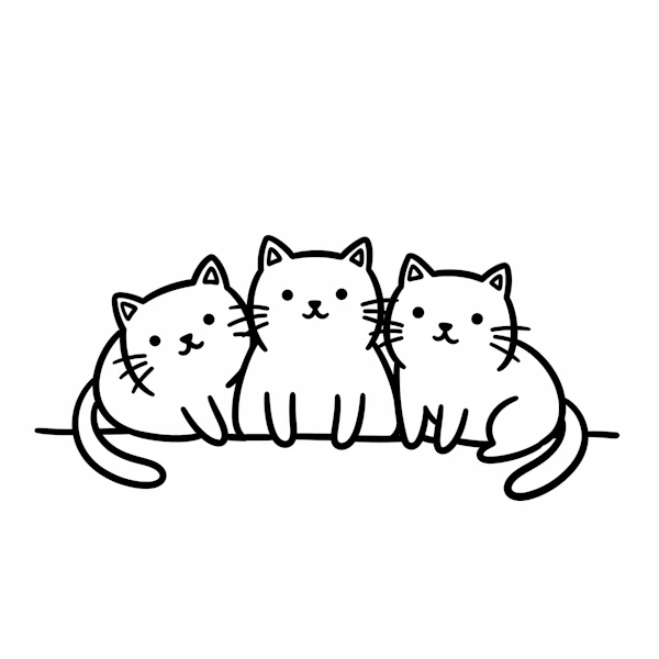 Cartoon Cats Trio