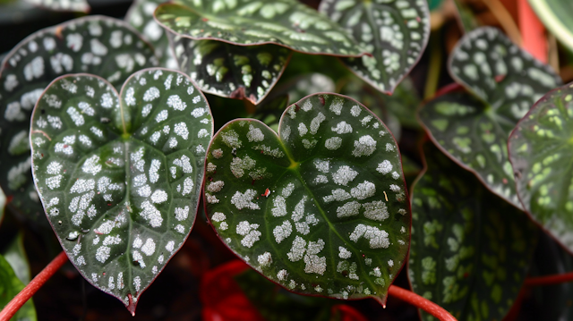 Heart-Shaped Speckled Leaves