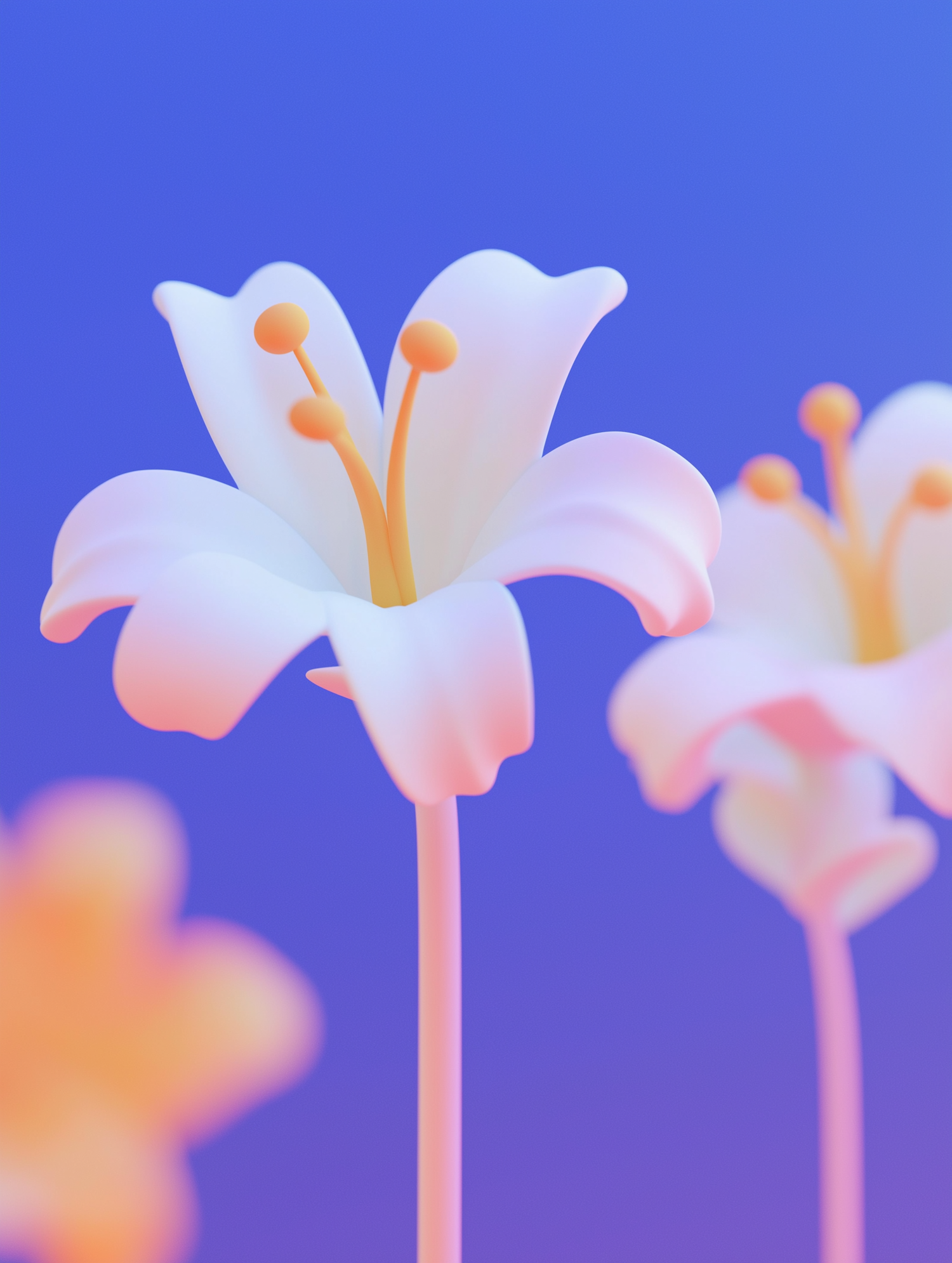 Stylized Lily Flowers Art