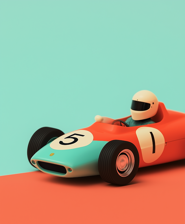 Stylized Vintage Race Car Illustration