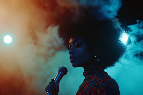 Woman Performing with Microphone