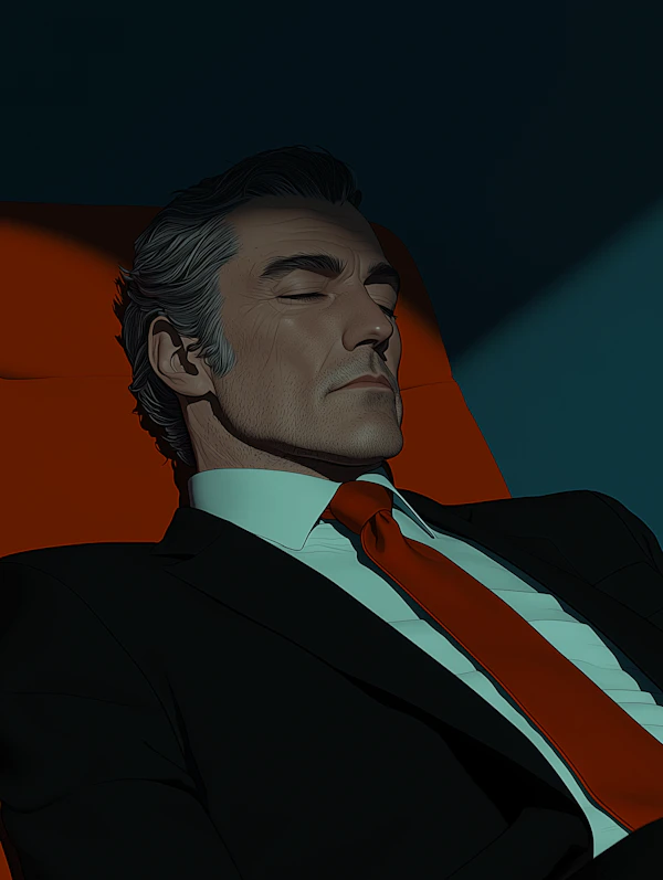 Man Reclining in Chair