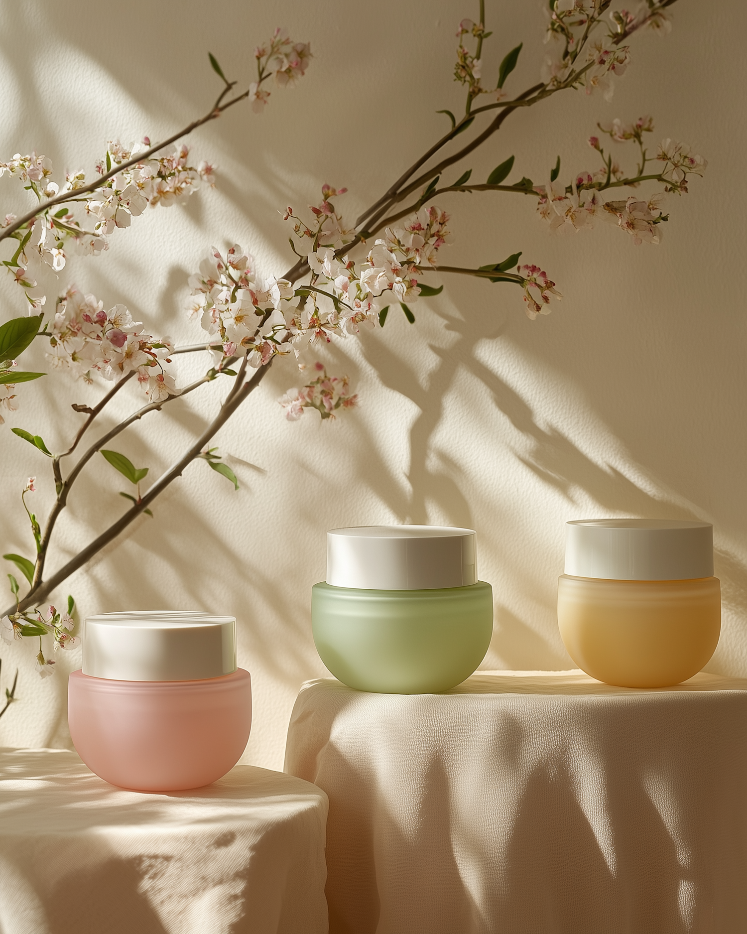 Pastel Jars with Blossoms