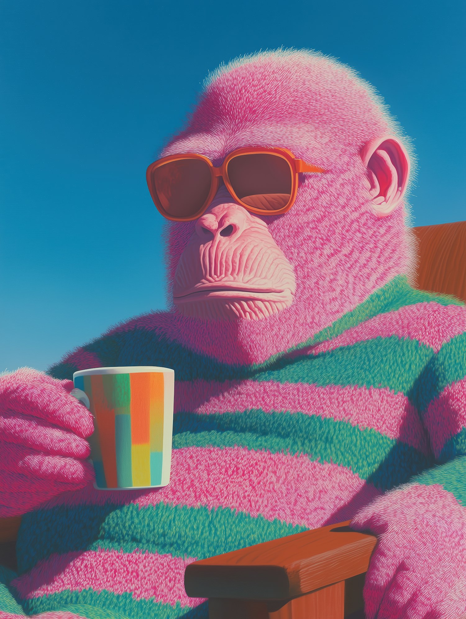 Pink Gorilla with Sunglasses