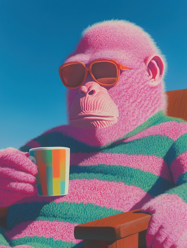 Pink Gorilla with Sunglasses