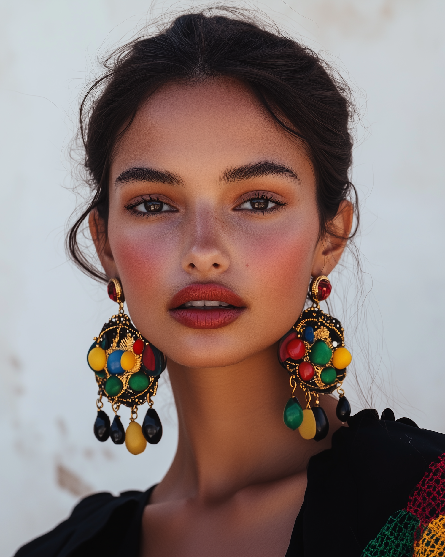 Portrait of a Woman with Ornate Earrings