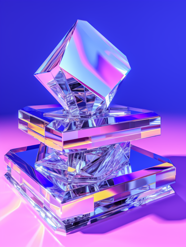 Futuristic Geometric Crystal Refractions